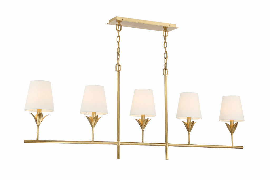 Crystorama Crystorama Broche 5 Light Antique Gold Chandelier