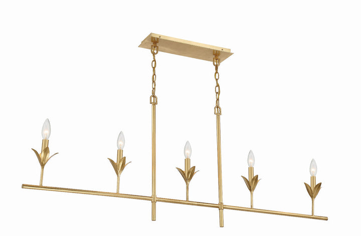 Crystorama Crystorama Broche 5 Light Antique Gold Chandelier