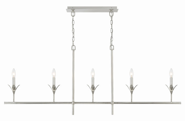 Crystorama Crystorama Broche 5 Light Antique Silver Chandelier