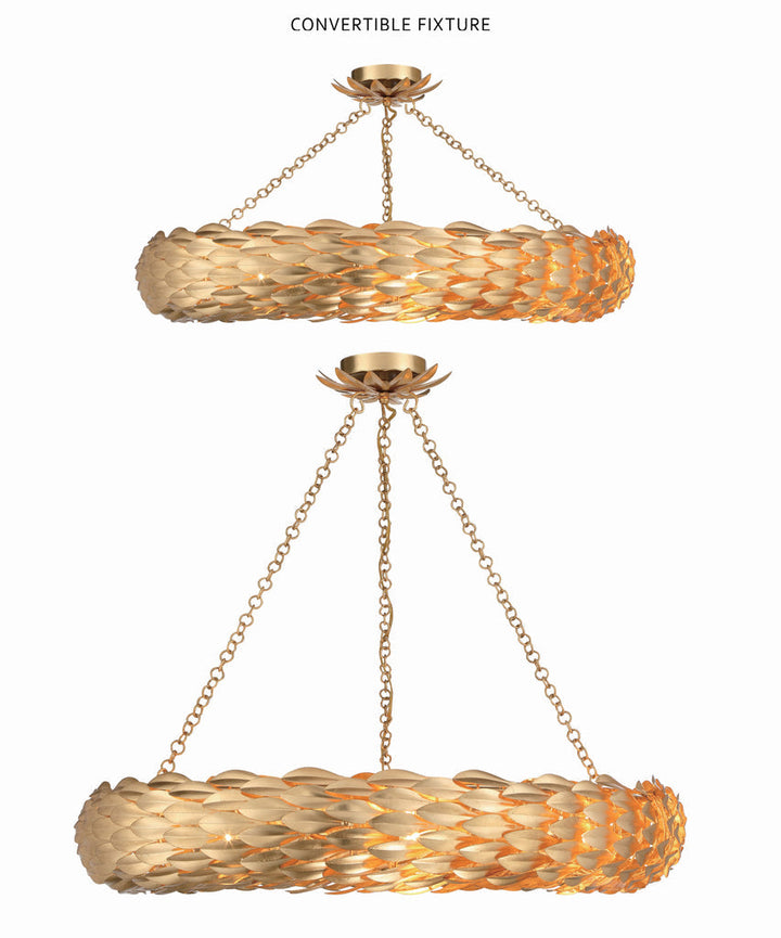 Crystorama Crystorama Broche 8 Light Antique Gold Chandelier