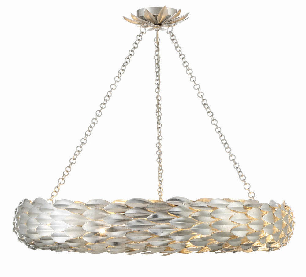 Crystorama Crystorama Broche 8 Light Antique Silver Chandelier