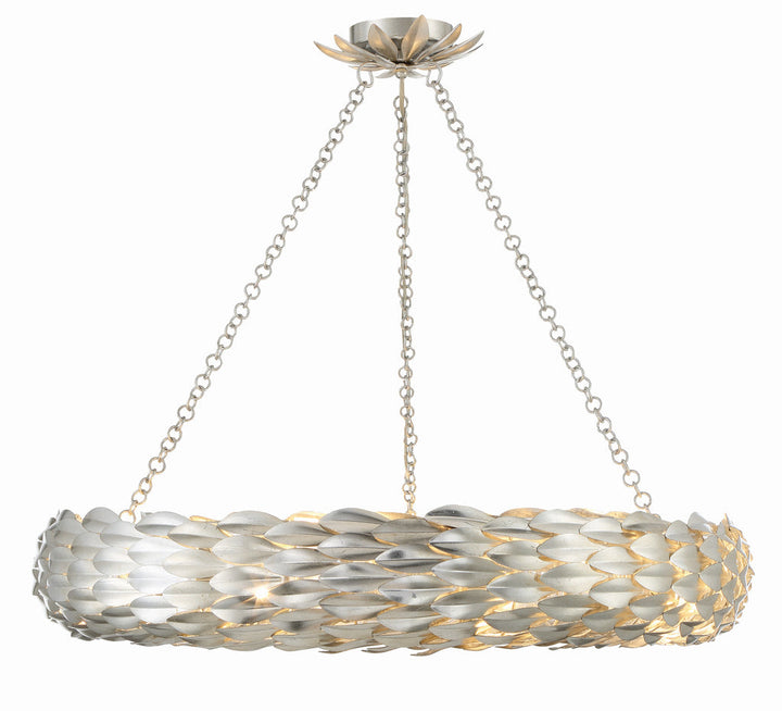 Crystorama Crystorama Broche 8 Light Antique Silver Chandelier