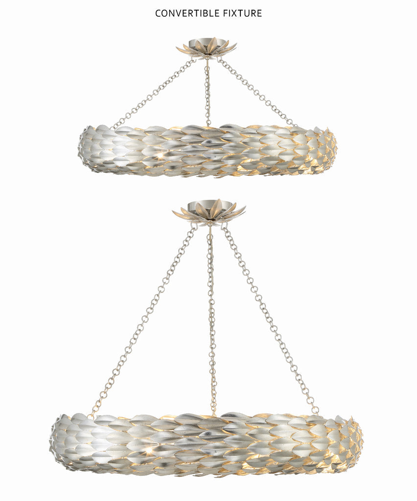 Crystorama Crystorama Broche 8 Light Antique Silver Chandelier