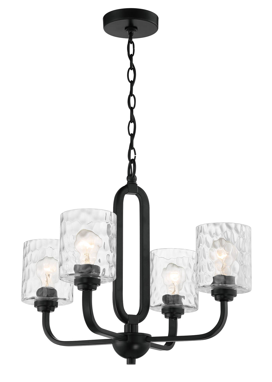 ##Antique Hardware## Collins 4 Light Chandelier in Flat Black
