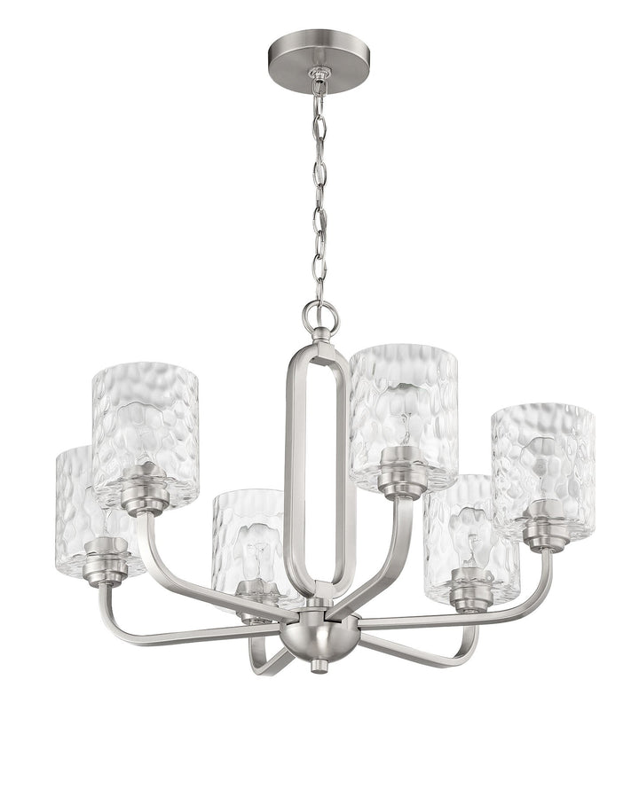 Antique Hardware Collins 6 Light Chandelier in Brushed Polished Nickel Chandelier