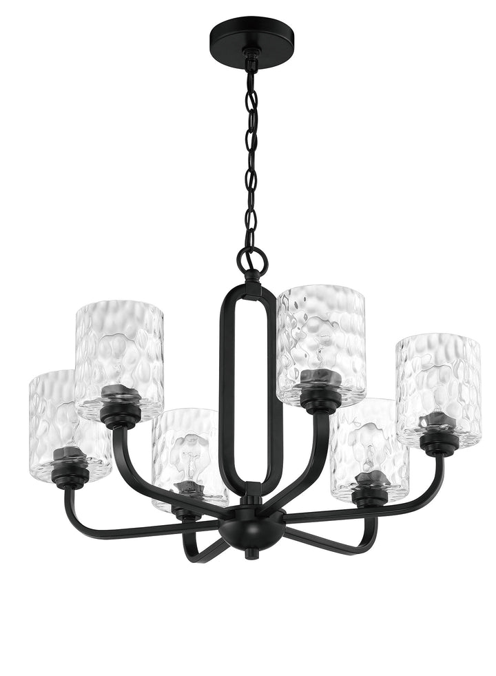 ##Antique Hardware## Collins 6 Light Chandelier in Flat Black