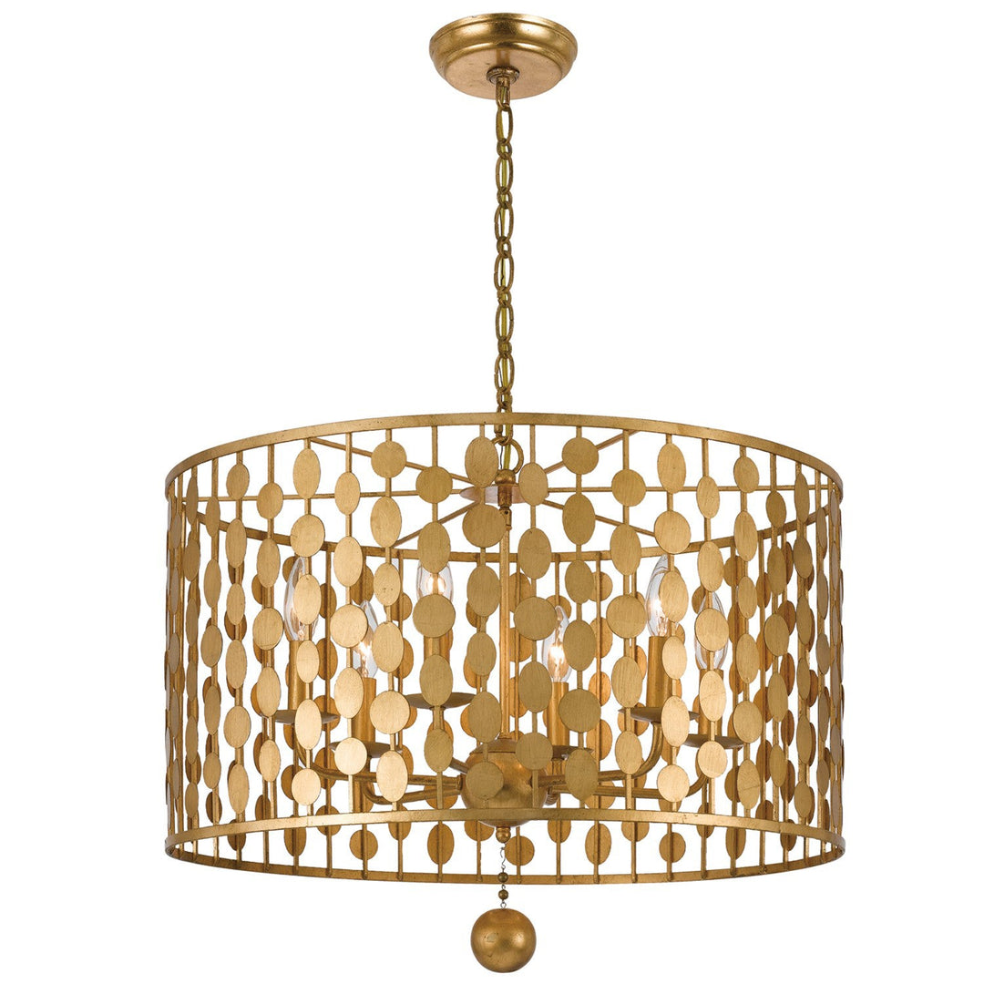 Crystorama Crystorama Layla 6 Light Antique Gold Chandelier