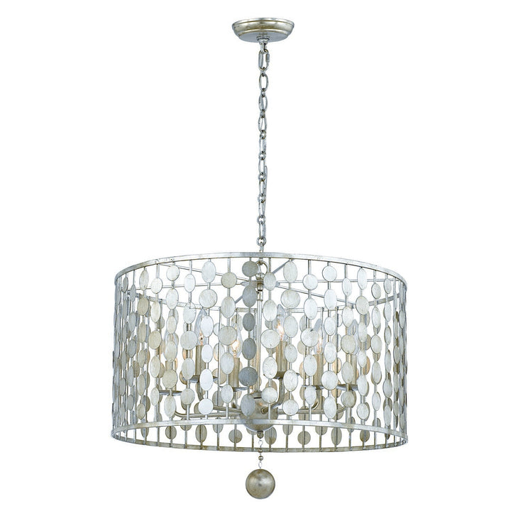 Crystorama Crystorama Layla 6 Light Antique Silver Chandelier