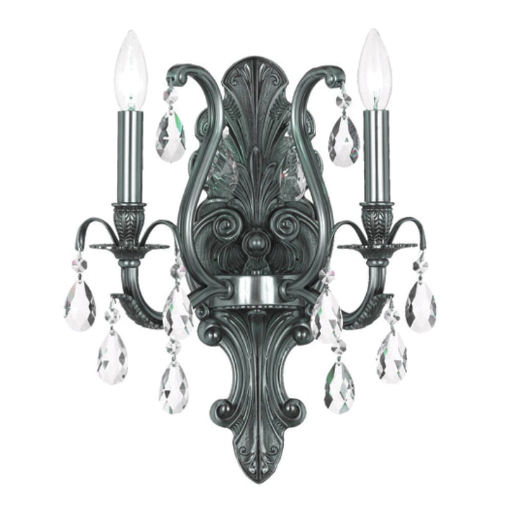 Dawson 2 Light Hand Cut Crystal Pewter Sconce Crystorama