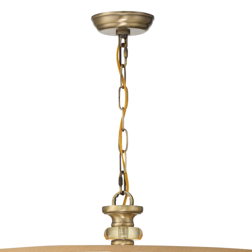 Crystorama Crystorama Hampton 5 Light Drum Shade Antique Brass Chandelier