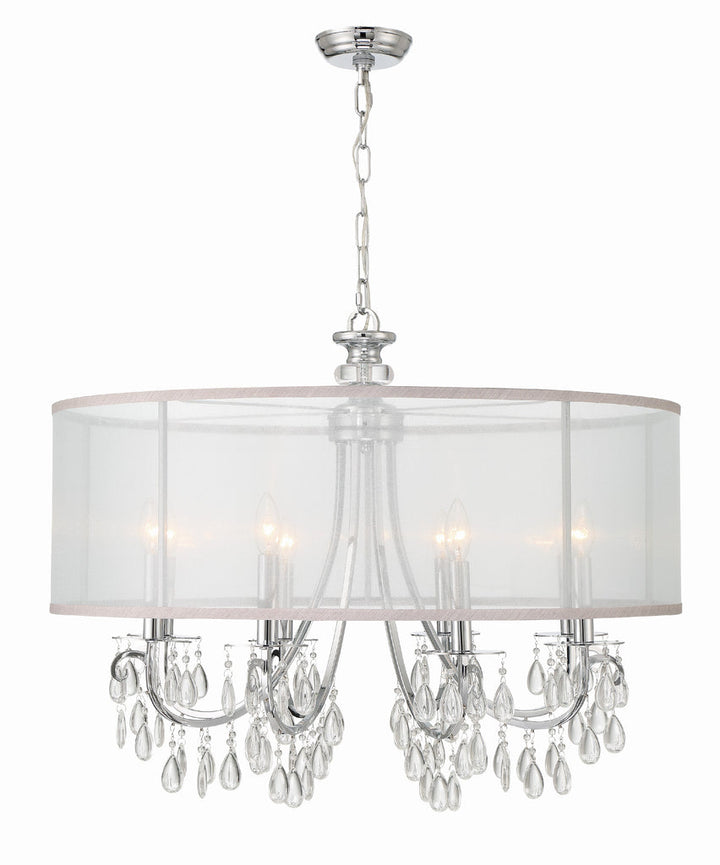 Crystorama Crystorama Hampton 8 Light Drum Shade Polished Chrome Chandelier