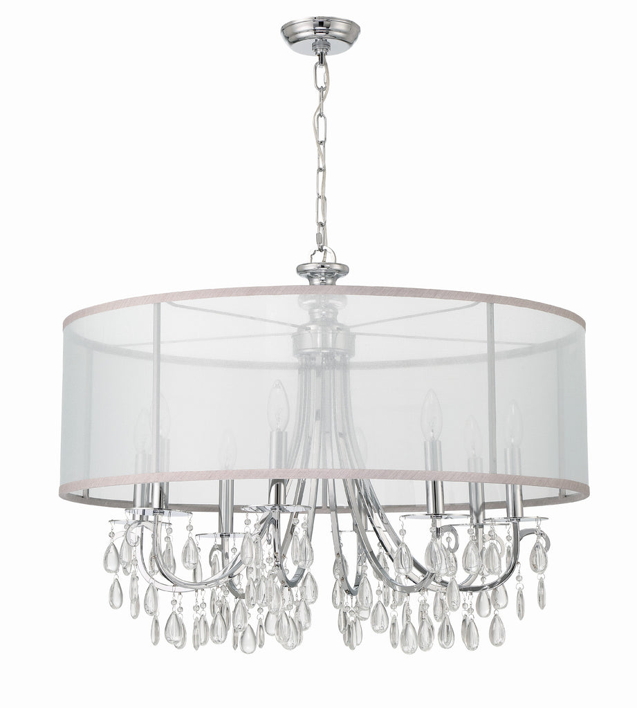 Crystorama Crystorama Hampton 8 Light Drum Shade Polished Chrome Chandelier
