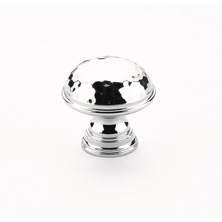 1 1/4 Inch Atherton Hammered Knob with Plain Edges (Polished Chrome Finish) SCHAUB