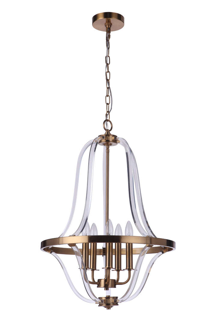 Graclyn 5 Light Foyer in Satin Brass Pendant Craftmade