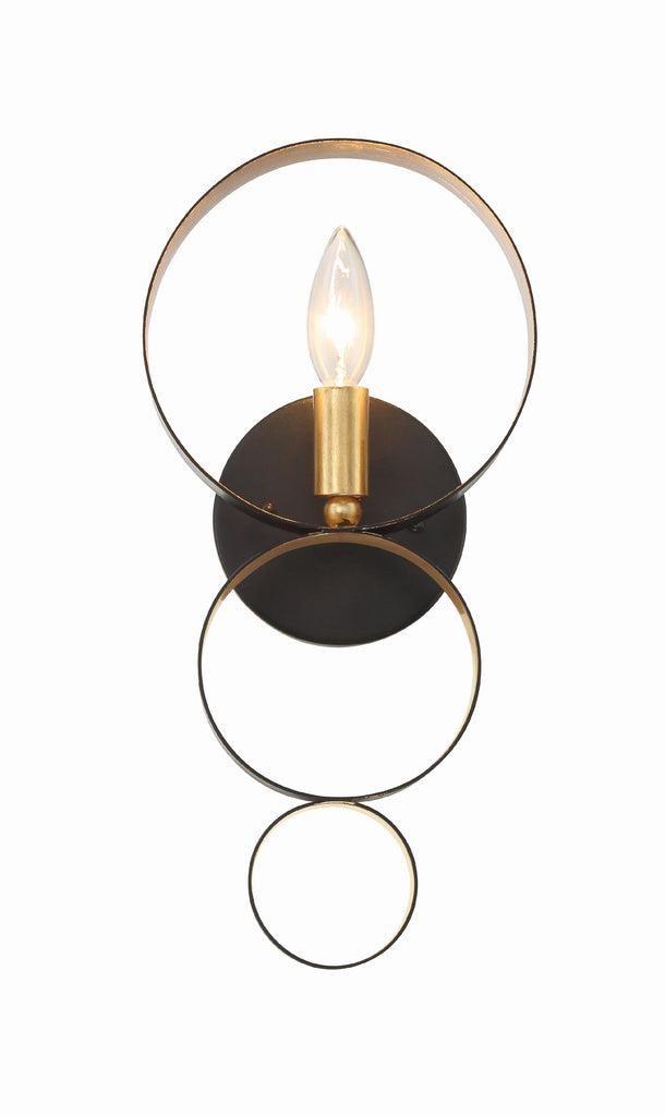 Crystorama Crystorama Luna 1 Light English Bronze + Antique Gold Sphere Sconce