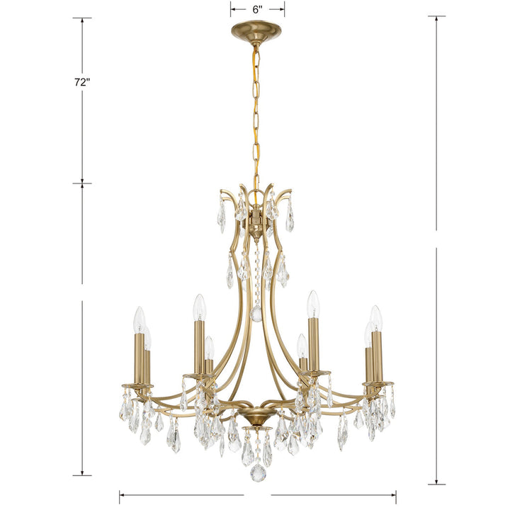 Crystorama Crystorama Cedar 8 Light Vibrant Gold Chandelier