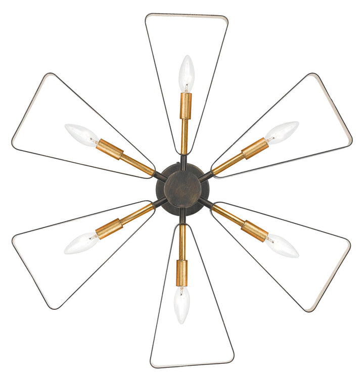 Crystorama Crystorama Luna 6 Light English Bronze + Antique Gold Chandelier