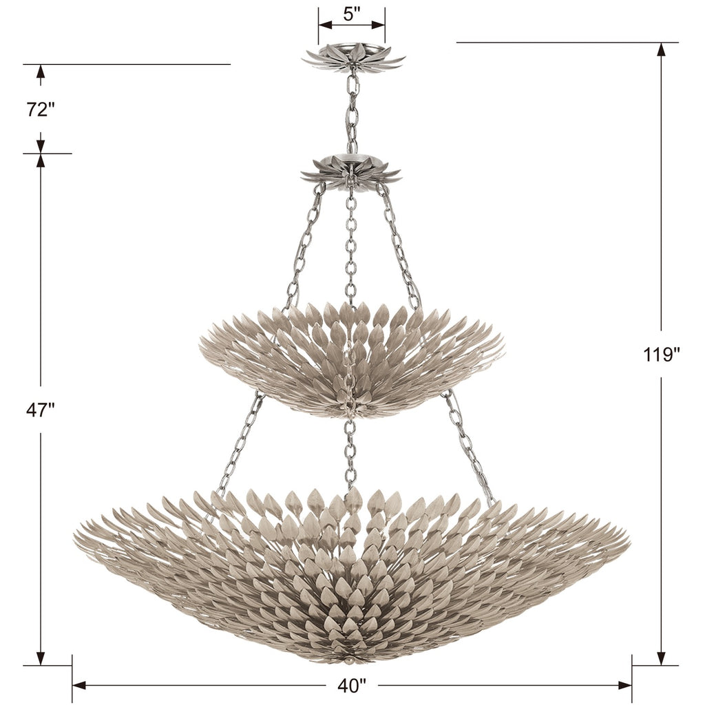 Crystorama Crystorama Broche 18 Light Antique Silver Leaf Chandelier