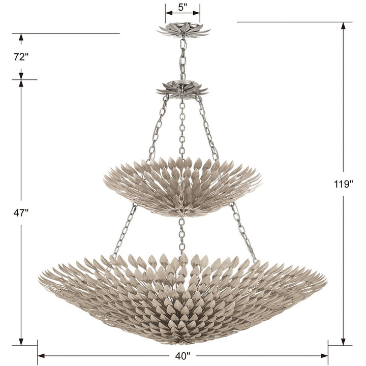Crystorama Crystorama Broche 18 Light Antique Silver Leaf Chandelier