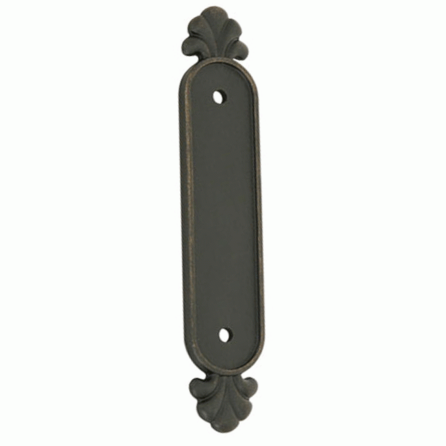 6 1/4 Inch (4 Inch c-c) Tuscany Bronze Back Plate Medium Bronze Finish EMTEK