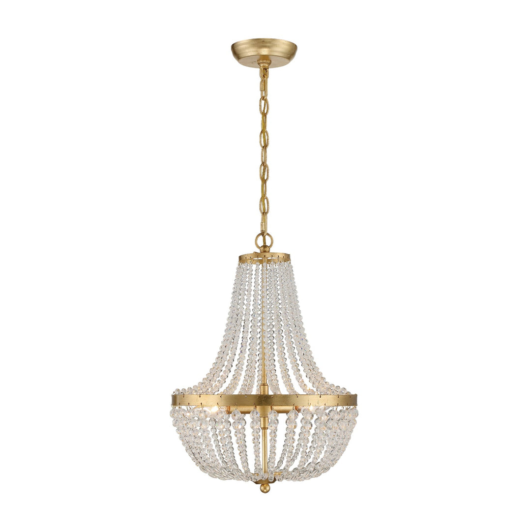 Crystorama Crystorama Rylee 3 Light Antique Gold Mini Chandelier