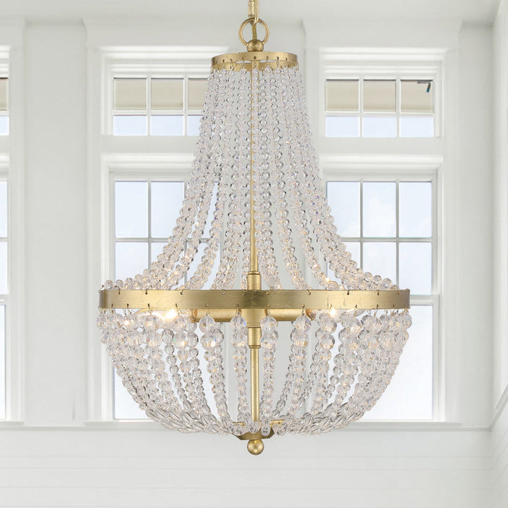 Crystorama Crystorama Rylee 3 Light Antique Gold Mini Chandelier