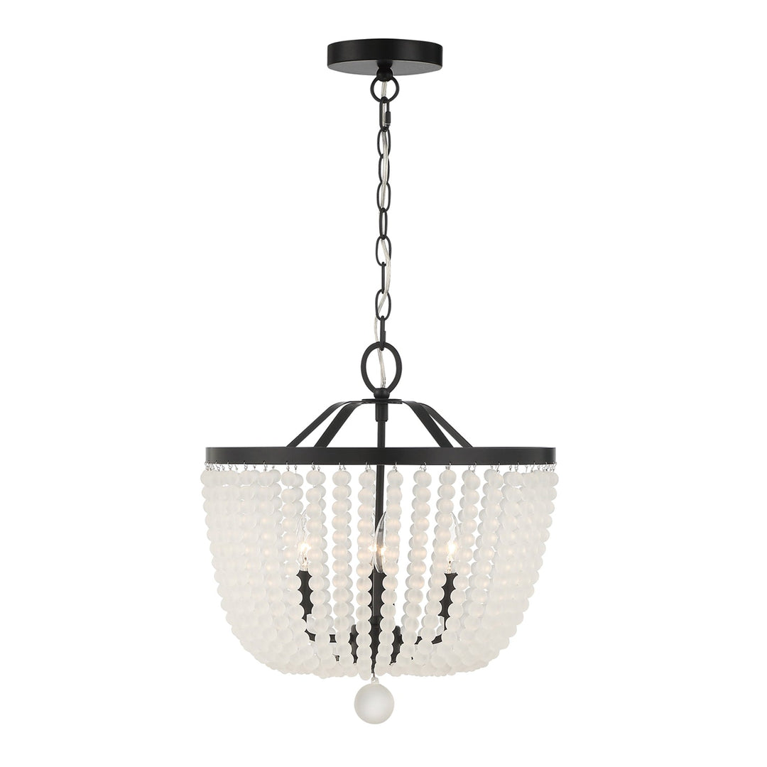 Crystorama Crystorama Rylee 4 Light Matte Black Frosted Beads Mini Chandelier