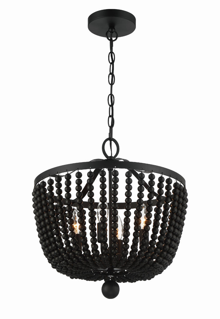 Crystorama Crystorama Rylee 4 Light Matte Black Mini Chandelier
