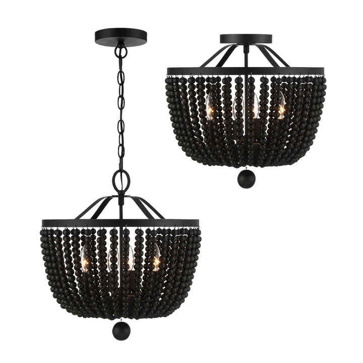 Crystorama Crystorama Rylee 4 Light Matte Black Mini Chandelier