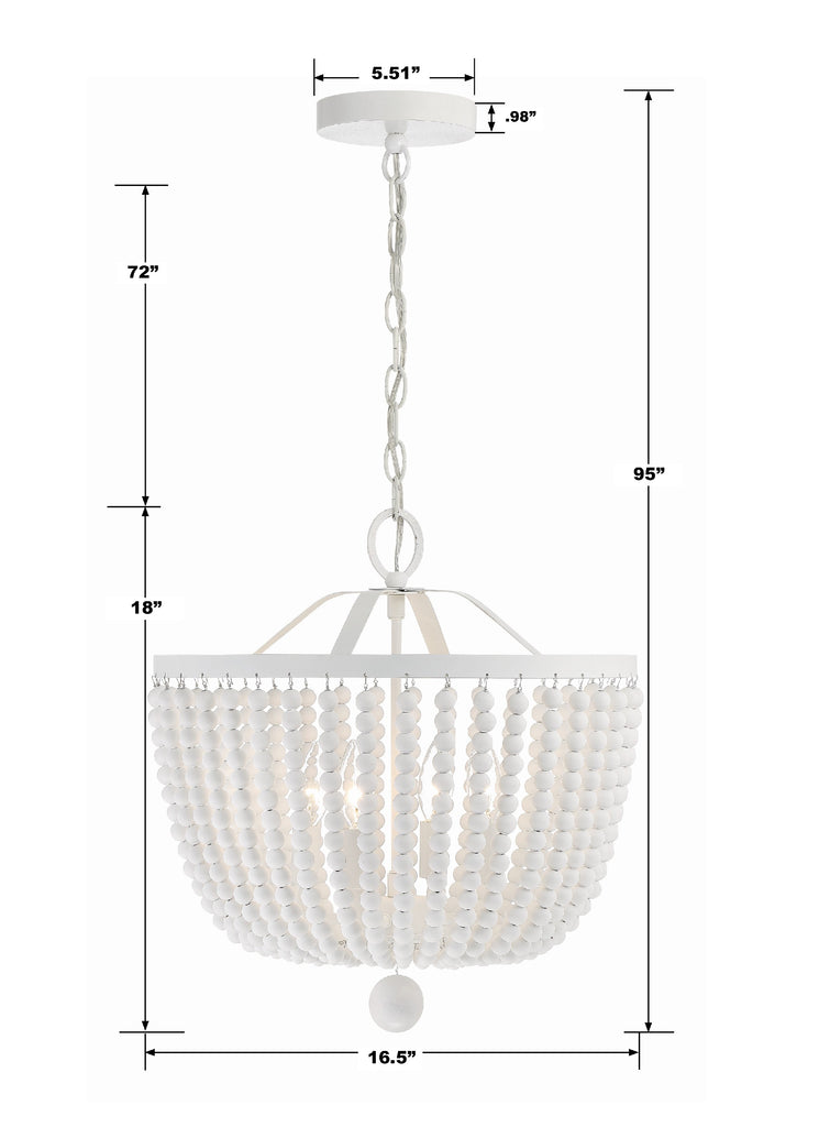 Crystorama Crystorama Rylee 4 Light Matte White Mini Chandelier