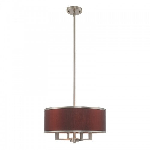 4 Light Brushed Nickel Pendant Chandelier Livex
