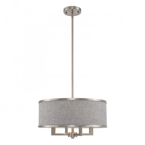 4 Light Brushed Nickel Pendant Chandelier Livex