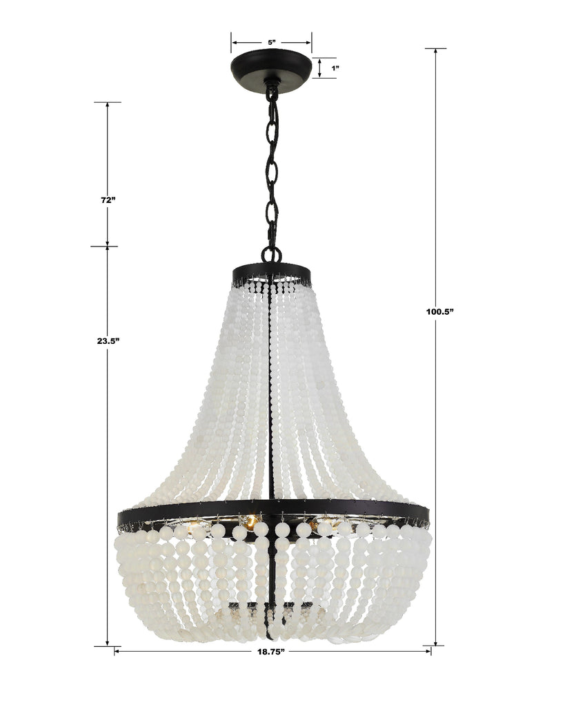 Crystorama Crystorama Rylee 6 Light Matte Black Chandelier