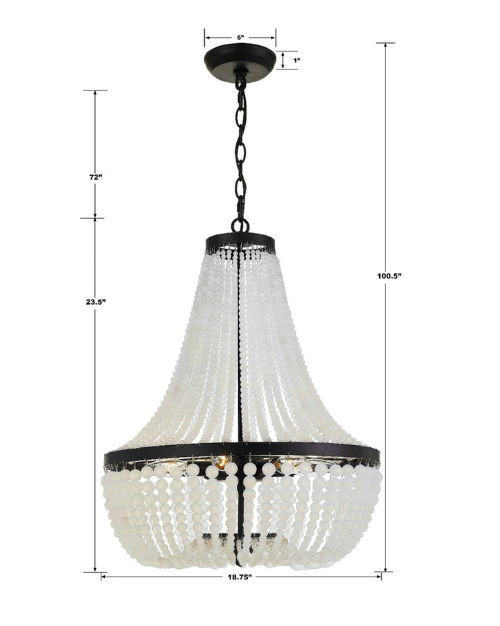 Crystorama Crystorama Rylee 6 Light Matte Black Chandelier