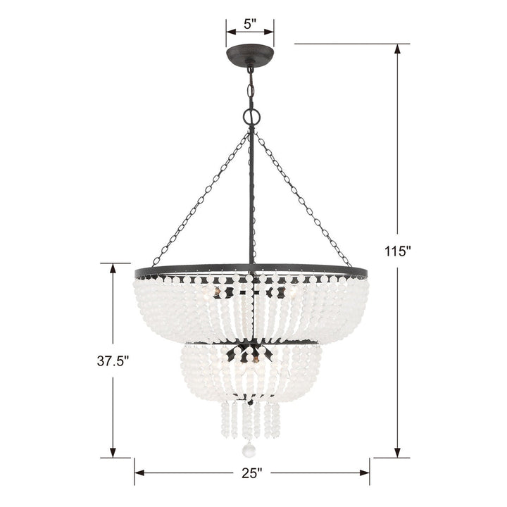 Crystorama Crystorama Rylee 8 Light Matte Black Chandelier