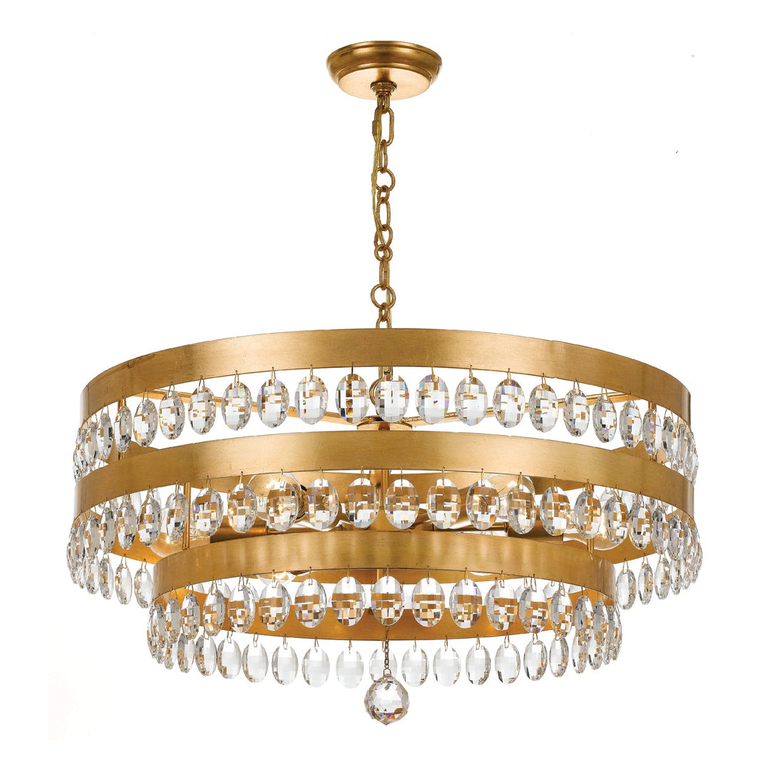 Crystorama Crystorama Perla 6 Light Antique Gold Chandelier
