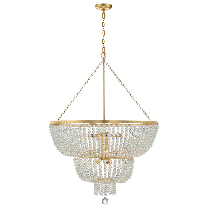 Crystorama Crystorama Rylee 12 Light Antique Gold Chandelier