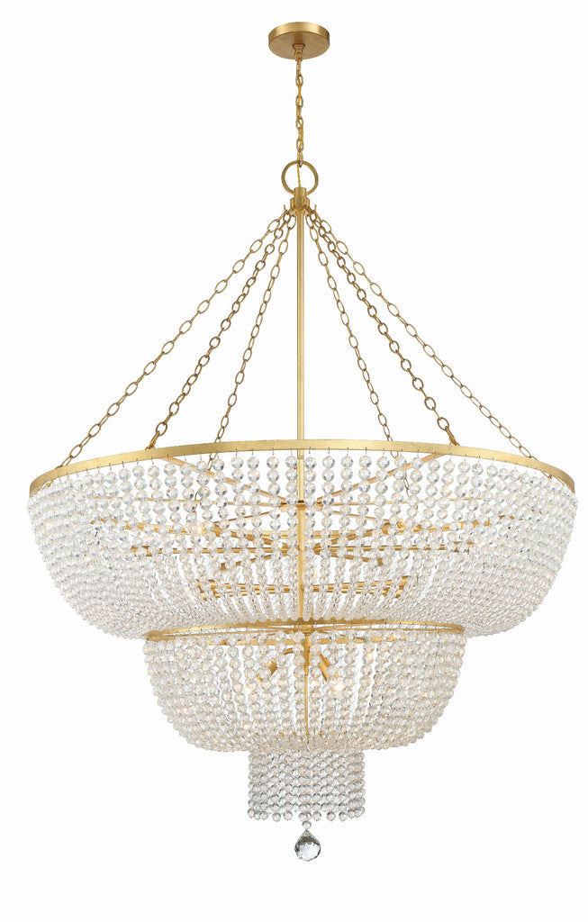Crystorama Crystorama Rylee 15 Light Antique Gold Chandelier