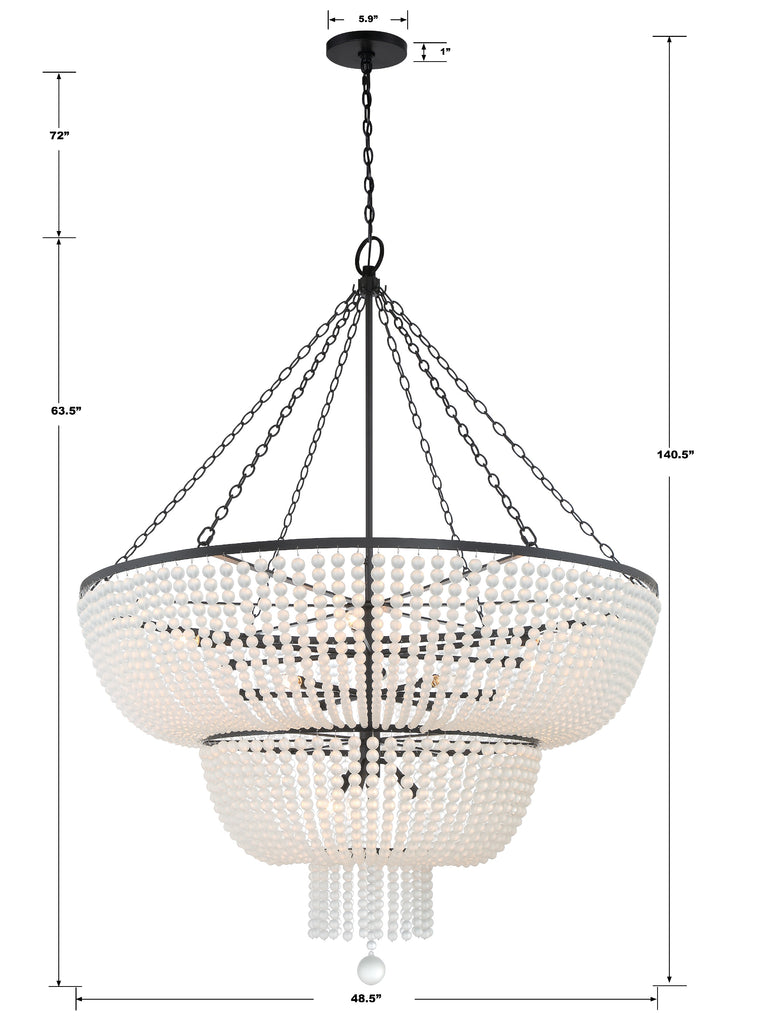 Crystorama Crystorama Rylee 15 Light Matte Black Chandelier