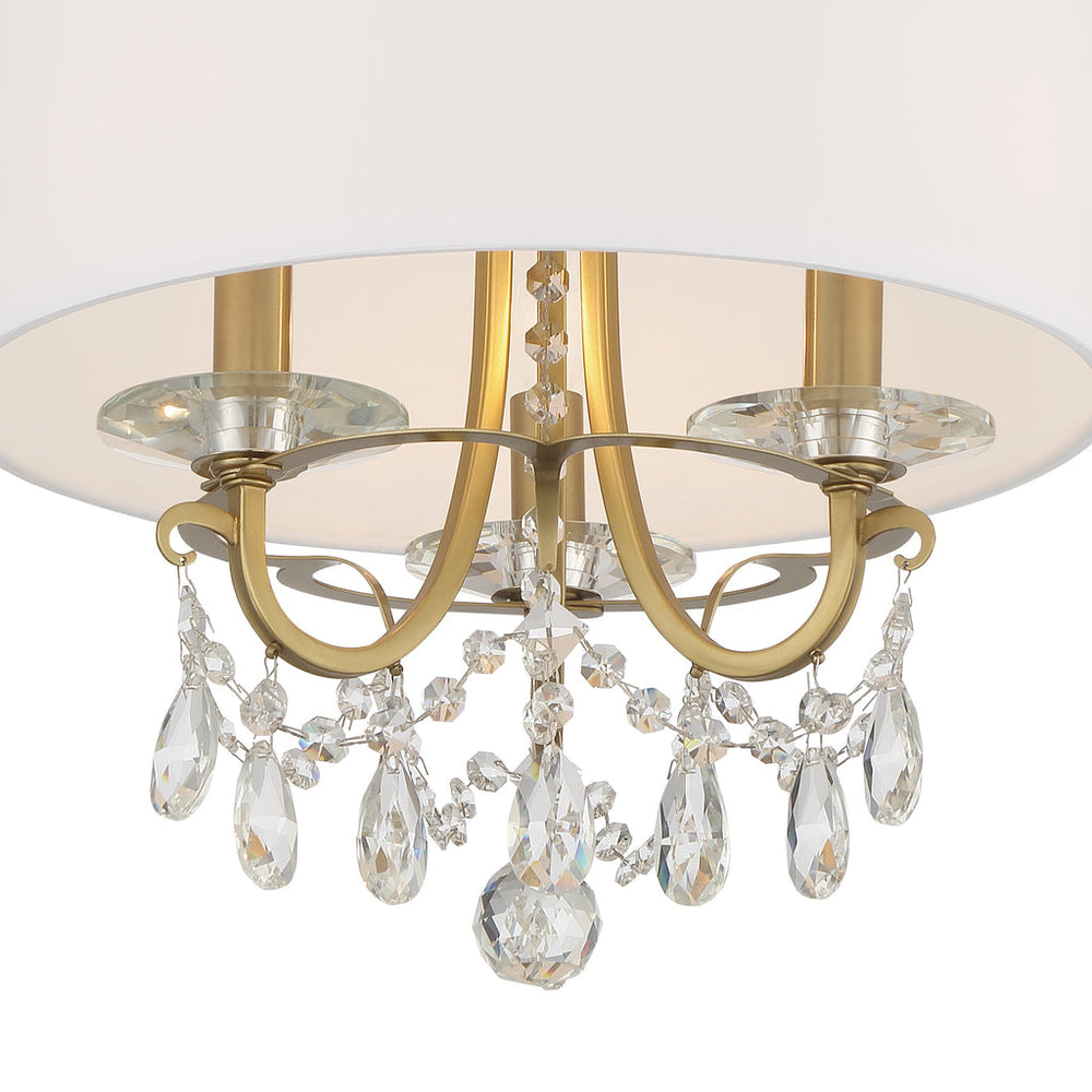 Othello 3 Light Vibrant Gold Semi Flush Mount Crystorama