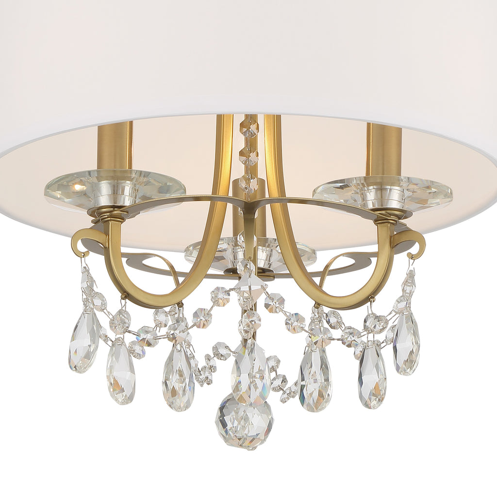 Othello 3 Light Vibrant Gold Semi Flush Mount Crystorama