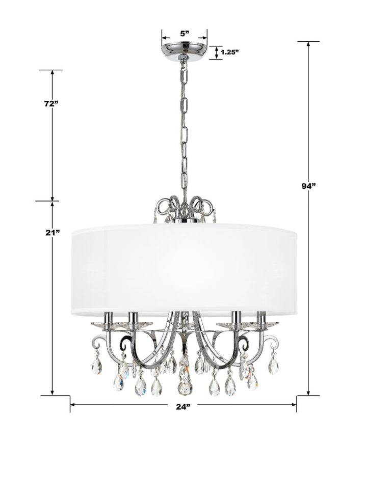 Crystorama Crystorama Othello 5 Light Clear Crystal Polished Chrome Chandelier