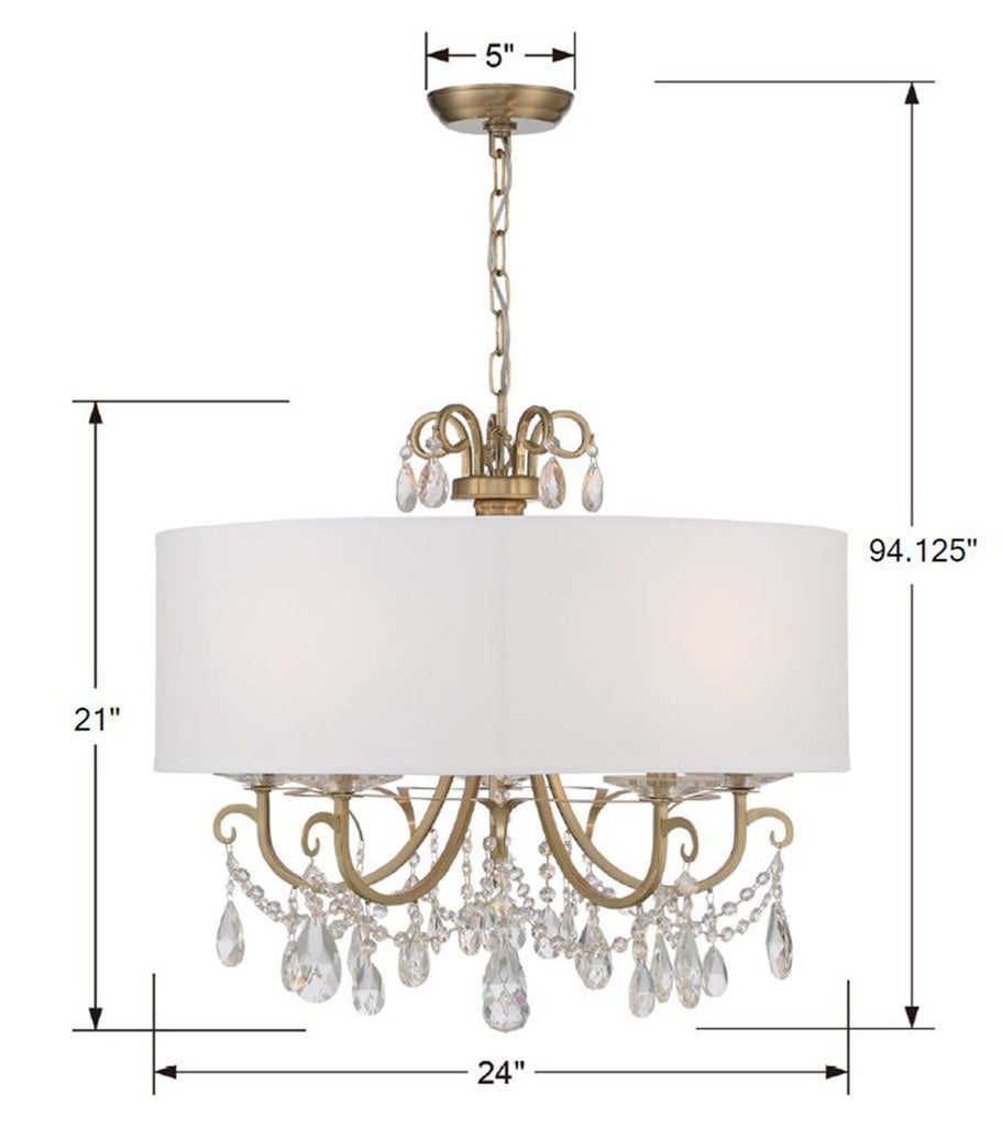 Crystorama Crystorama Othello 5 Light Vibrant Gold Chandelier
