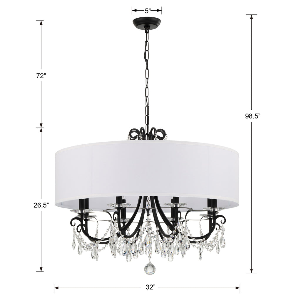 Crystorama Crystorama Othello 8 Light Matte Black Chandelier