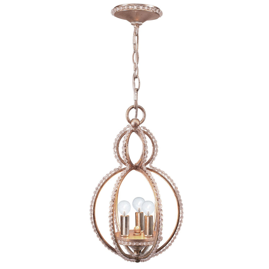 Crystorama Crystorama Garland 3 Light Crystal Bead Distressed Twilight Mini Chandelier