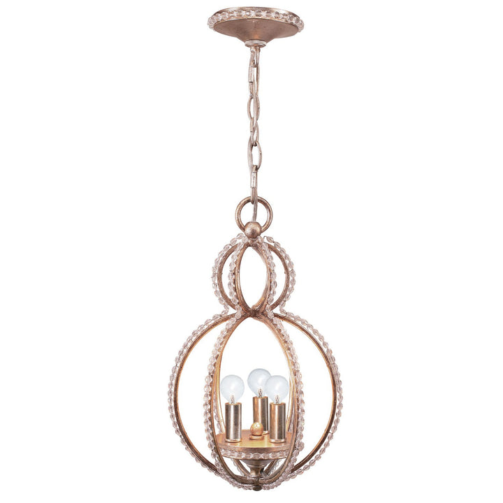 Crystorama Crystorama Garland 3 Light Crystal Bead Distressed Twilight Mini Chandelier