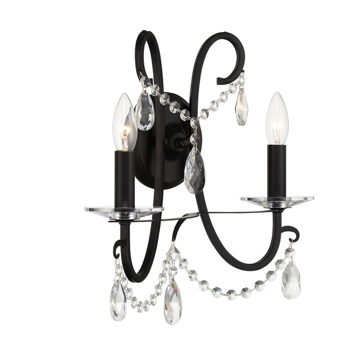 Crystorama Crystorama Othello 2 Light Matte Black Sconce