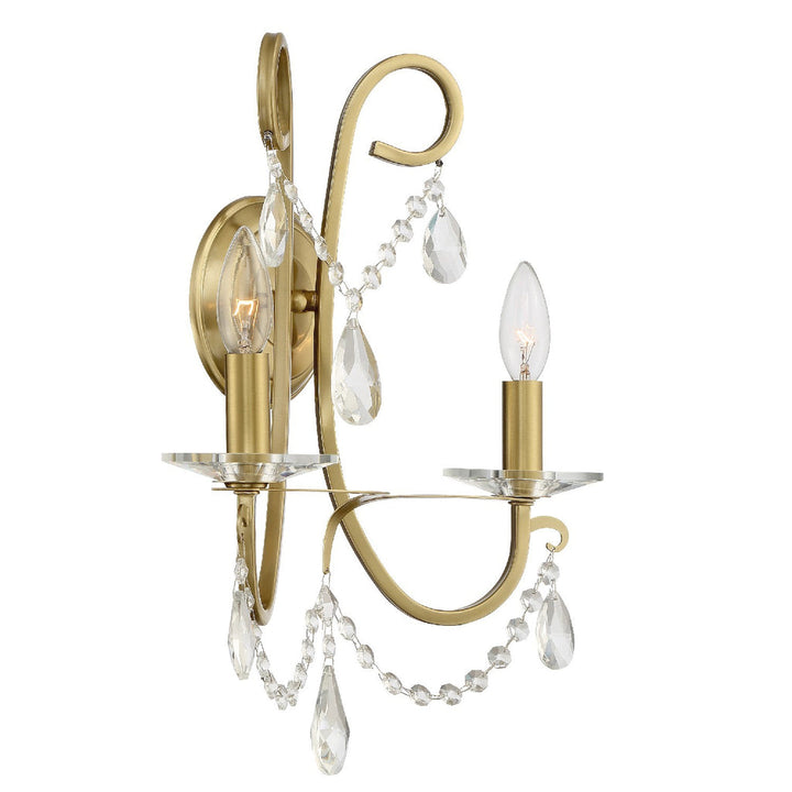Othello 2 Light Spectra Crystal Vibrant Gold Sconce Crystorama