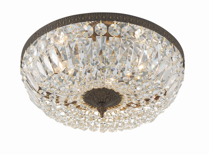 Crystorama 3 Light Spectra Crystal English Bronze Flush Mount Crystorama