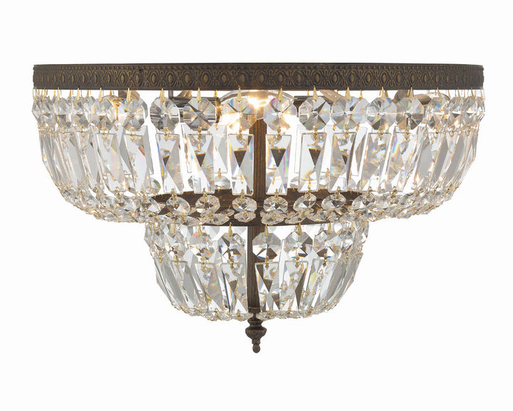 Crystorama 4 Light Spectra Crystal English Bronze Flush Mount Crystorama